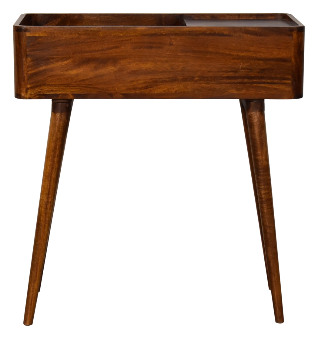 Open top chestnut console table