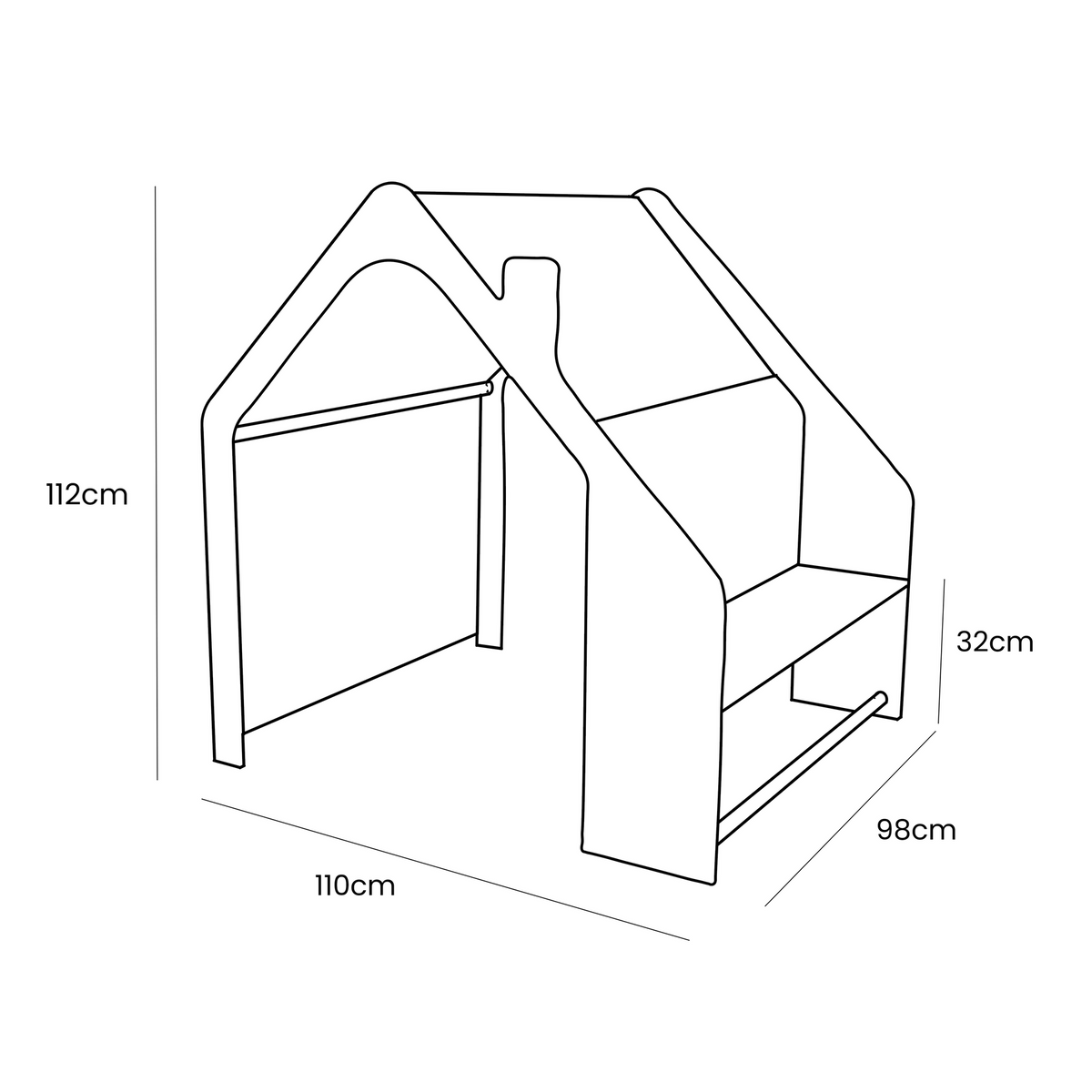 Eversby Edit — Wooden Play House — Pink Roof
