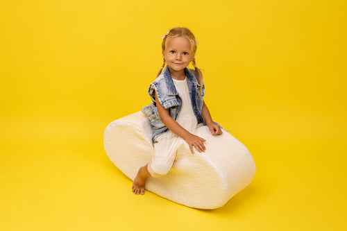 Eversby Edit — Bean Shape Foam Play Module — White Bouclé