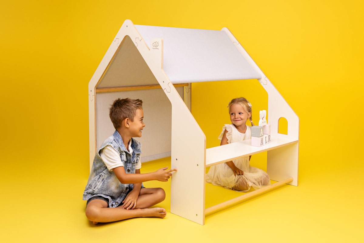 Eversby Edit — Wooden Play House — Pink Roof