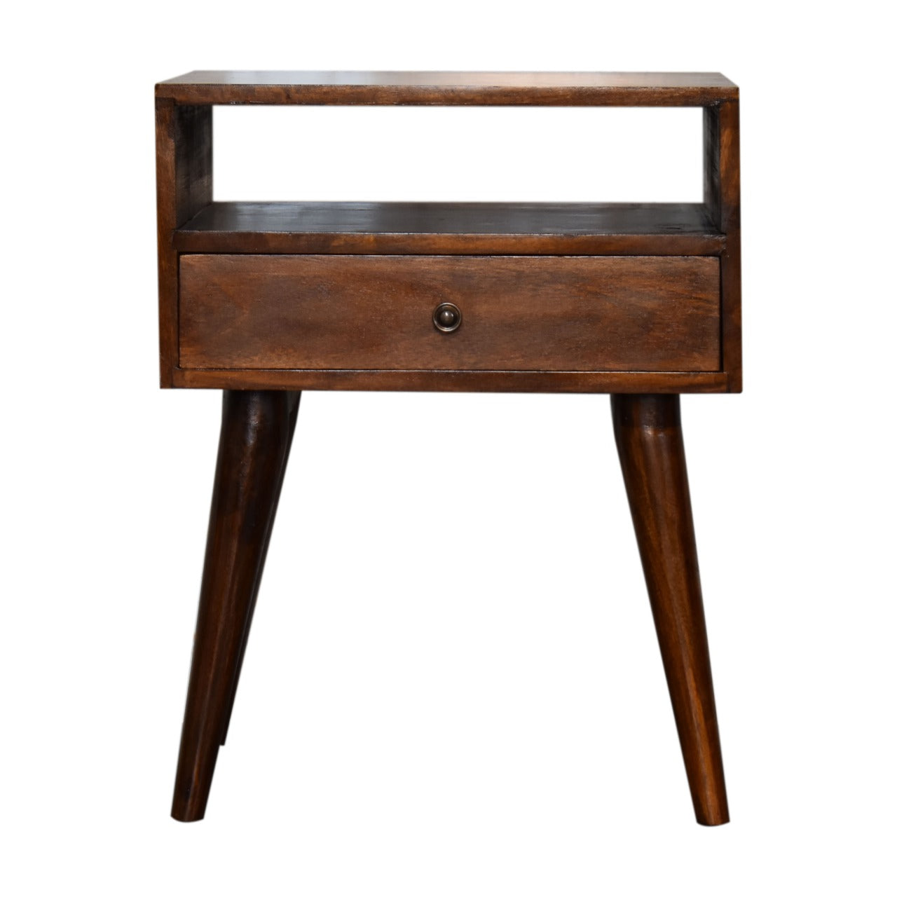 Modern Chestnut Solid Wood Bedside Table product view 1 by Eversby Home