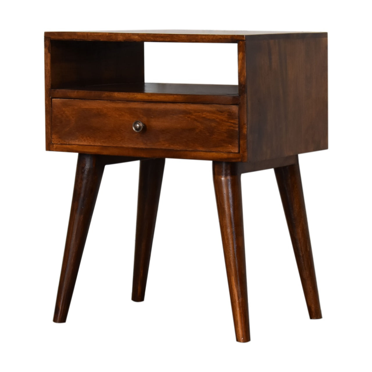 Modern Chestnut Solid Wood Bedside Table product view 2 by Eversby Home