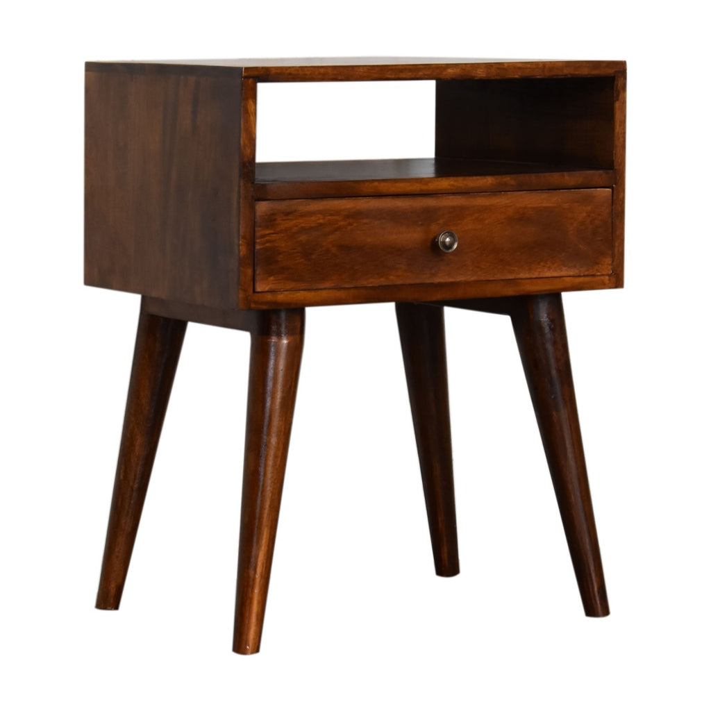 Modern Chestnut Solid Wood Bedside Table product view 3 by Eversby Home