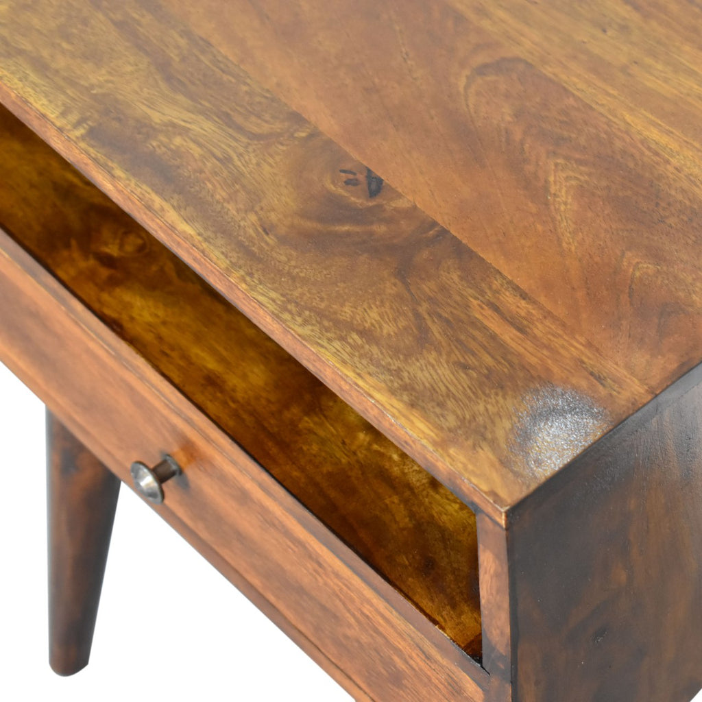 Modern Chestnut Solid Wood Bedside Table product view 5 by Eversby Home
