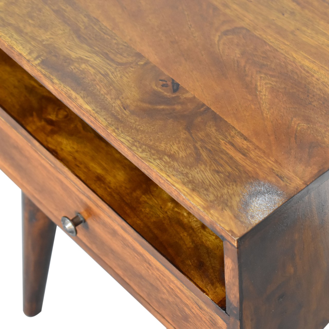 Modern Chestnut Solid Wood Bedside Table product view 5 by Eversby Home
