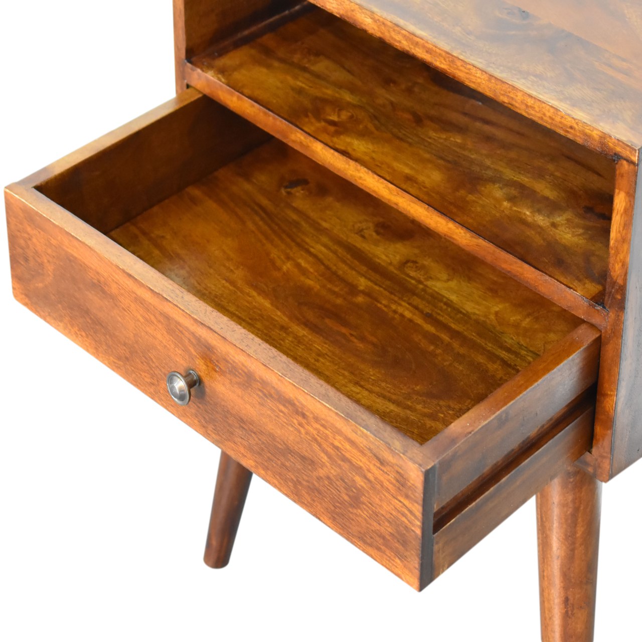 Modern Chestnut Solid Wood Bedside Table product view 6 by Eversby Home