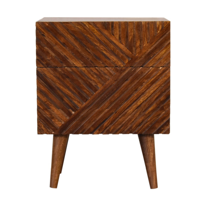 Lille Two-Drawer Chestnut Bedside Table