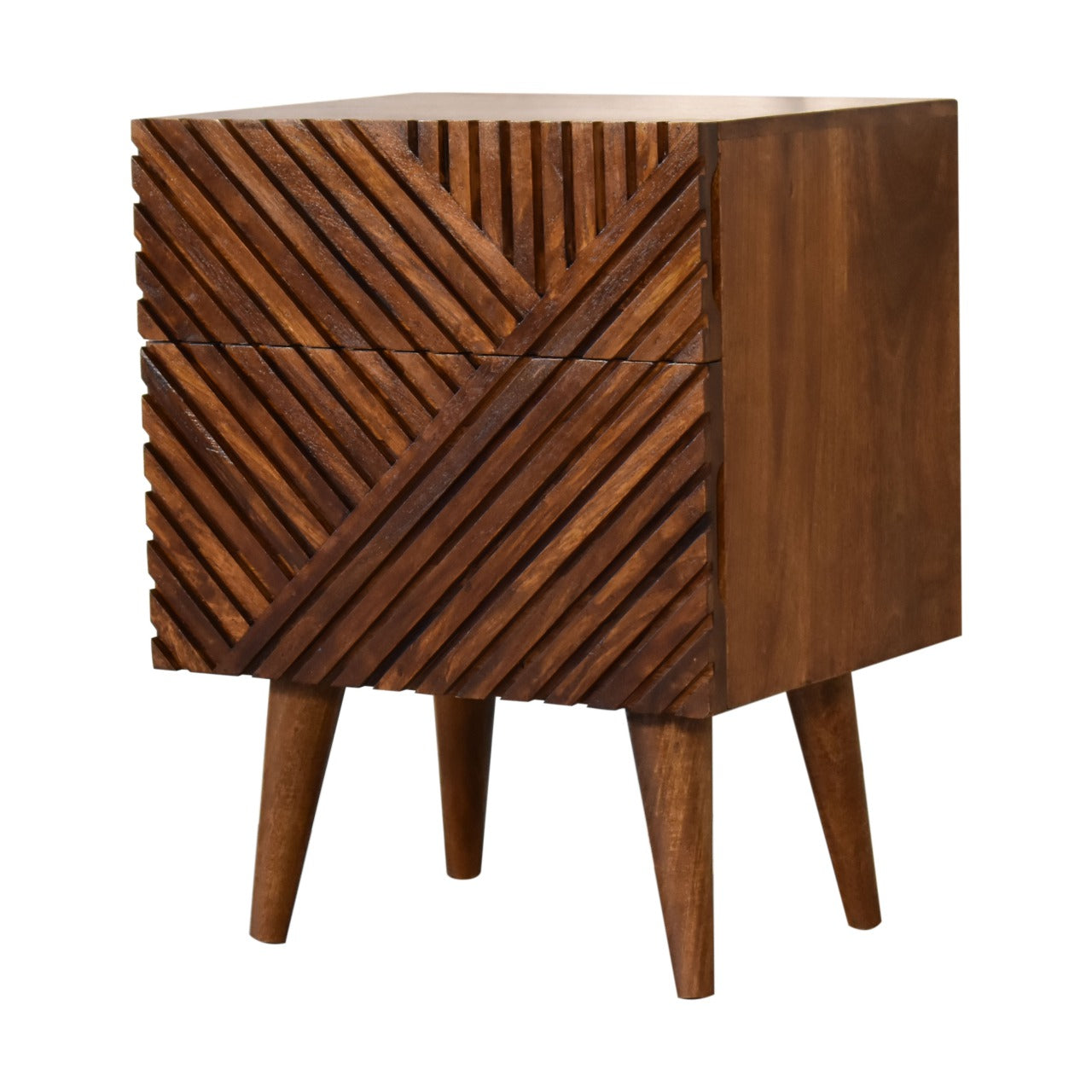Lille Two-Drawer Chestnut Bedside Table product view 2 by Eversby Home