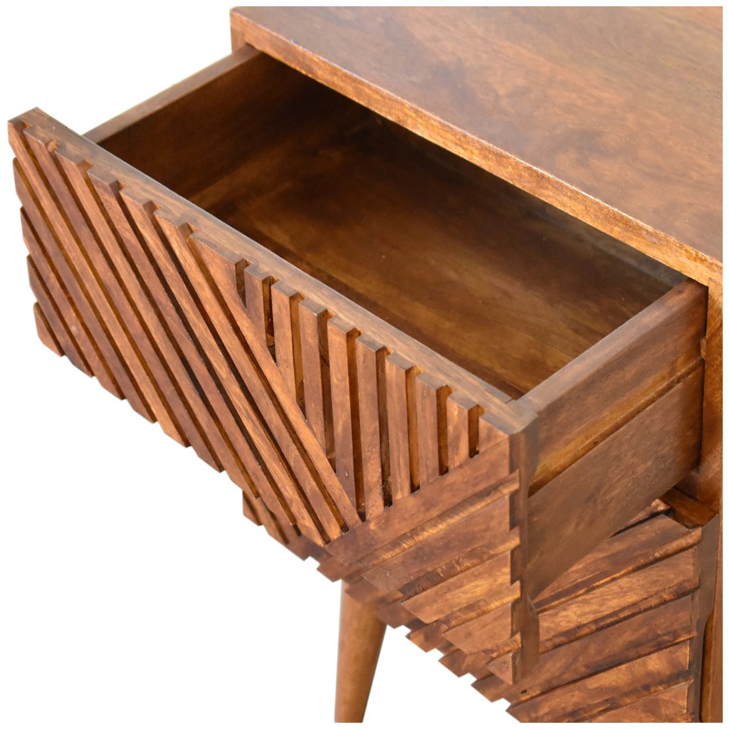 Lille Two-Drawer Chestnut Bedside Table product view 6 by Eversby Home