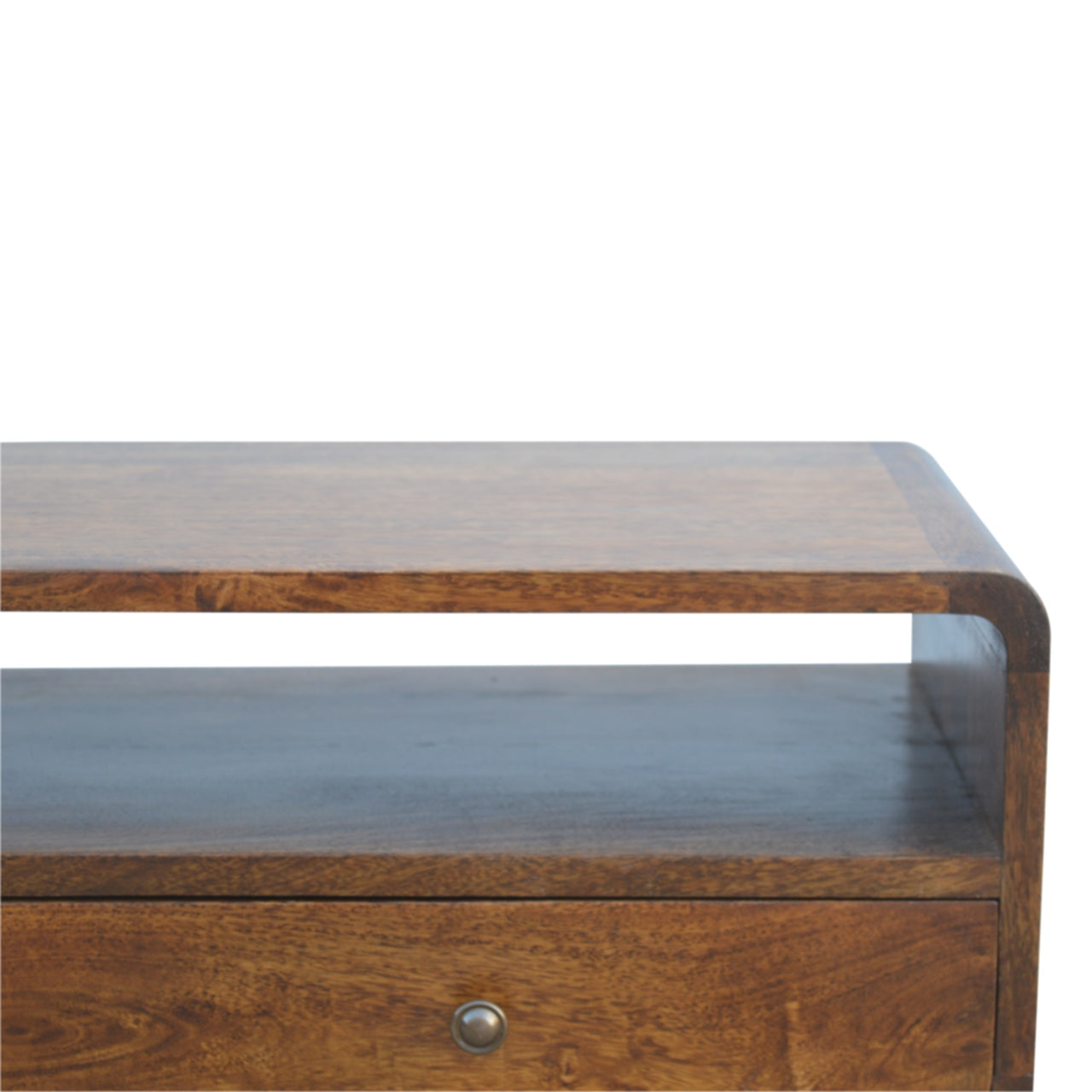 Curved Chestnut Console Table product view 5 by Eversby Home