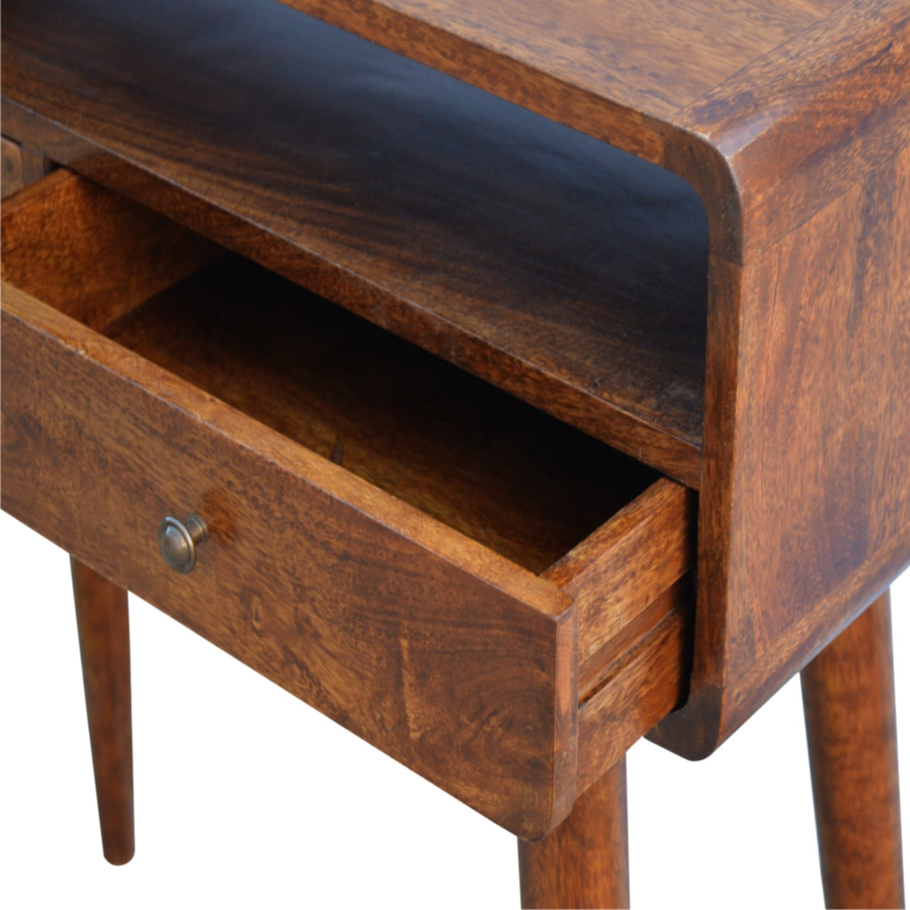 Curved Chestnut Console Table product view 6 by Eversby Home