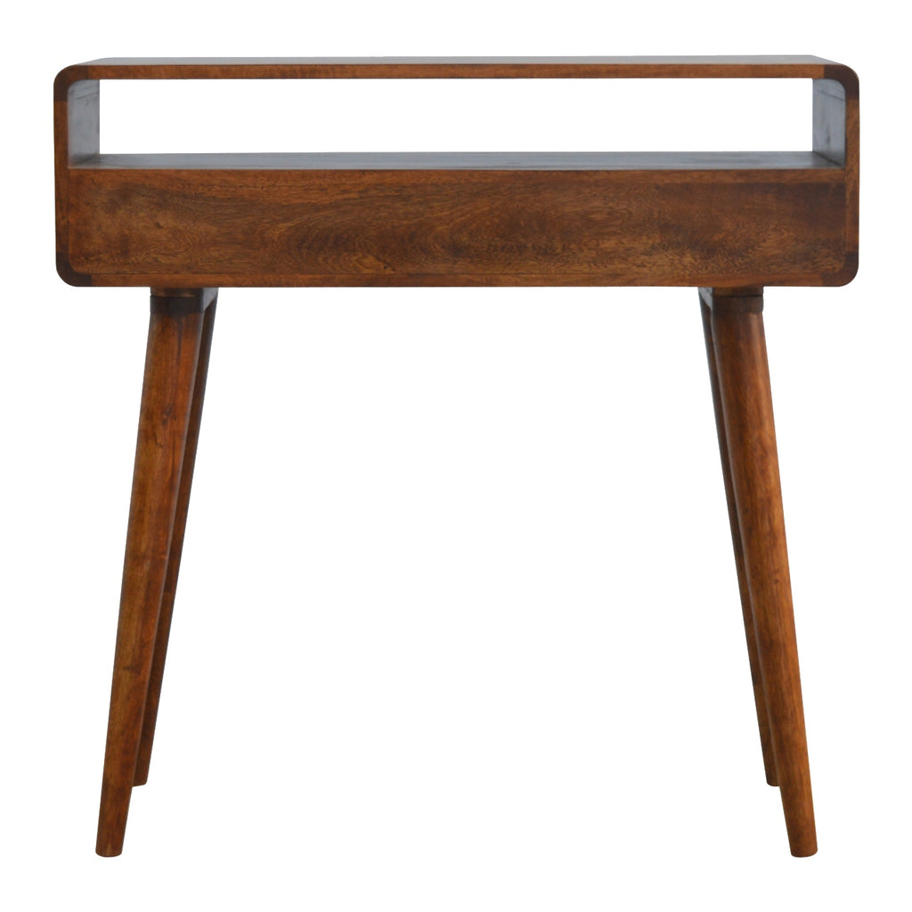 Curved Chestnut Console Table product view 9 by Eversby Home