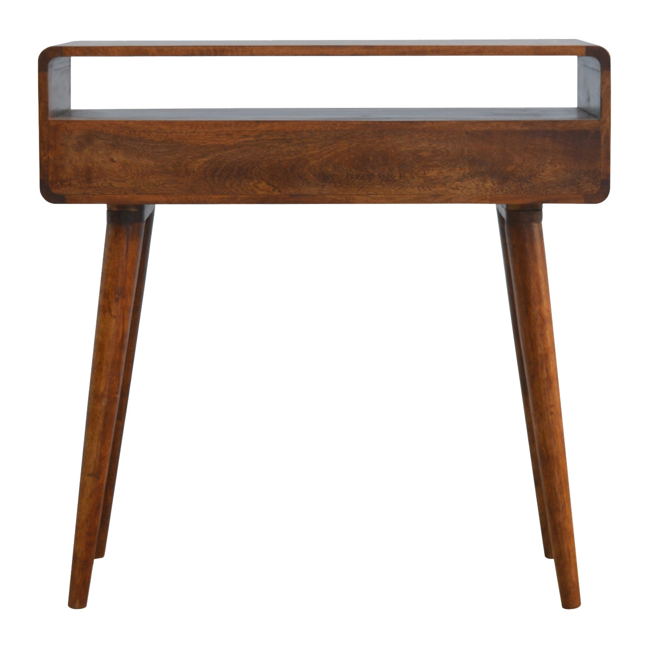 Curved Chestnut Console Table product view 9 by Eversby Home