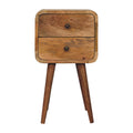 Mini Warm Oak Curved Bedside Table product view 1 by Eversby Home