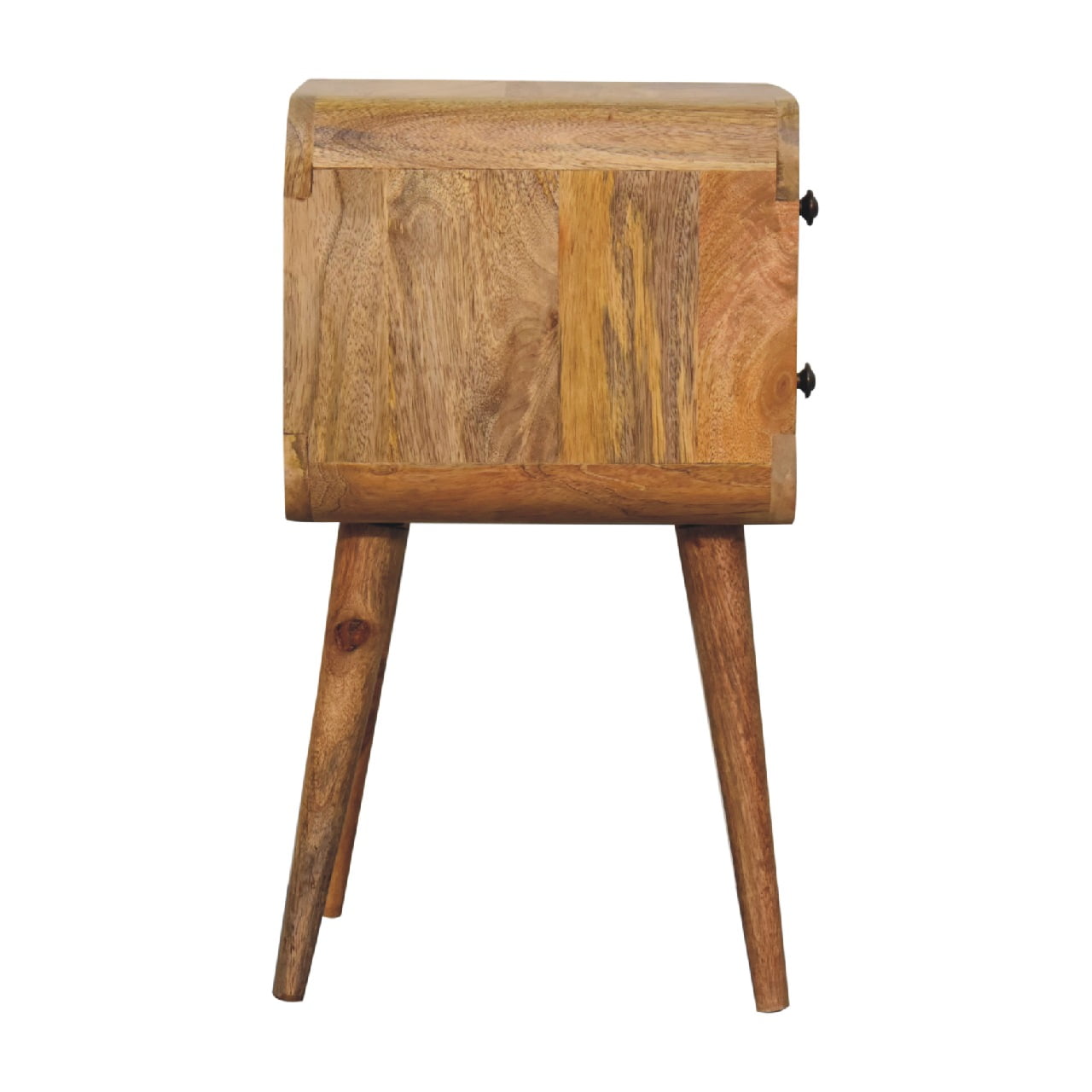 Mini Warm Oak Curved Bedside Table product view 7 by Eversby Home