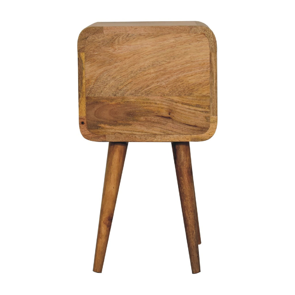Mini Warm Oak Curved Bedside Table product view 8 by Eversby Home