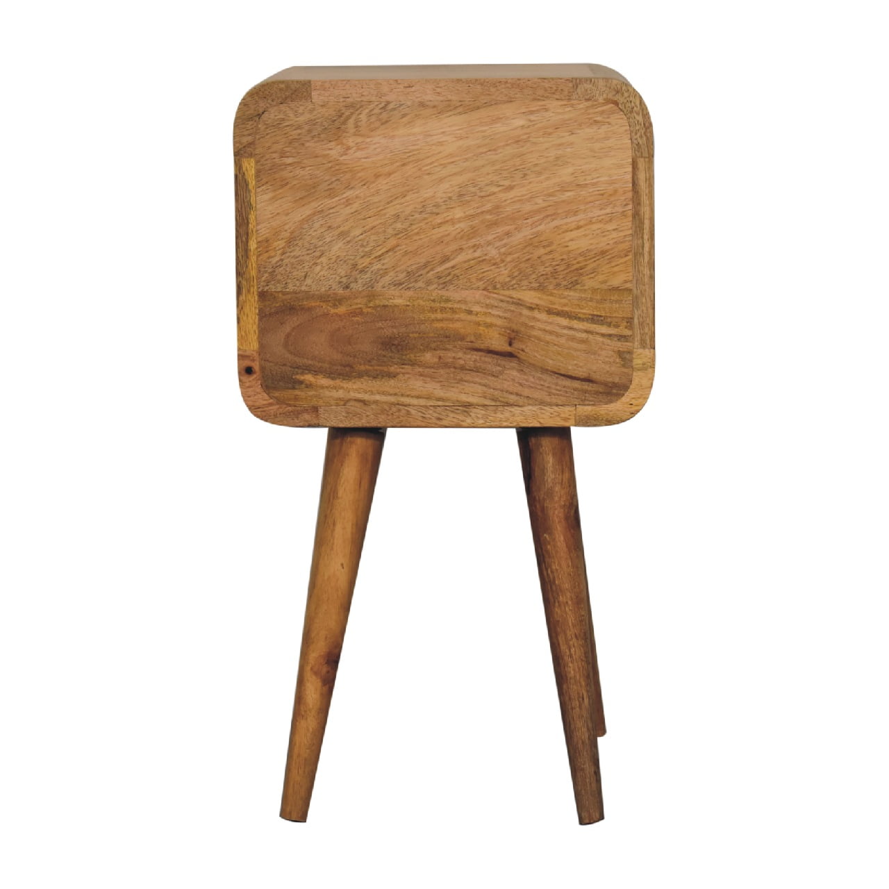 Mini Warm Oak Curved Bedside Table product view 8 by Eversby Home
