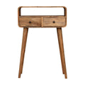Mini Curved Warm Oak Console Table product view 1 by Eversby Home