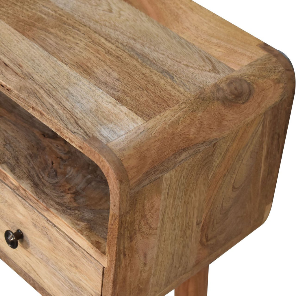 Mini Curved Warm Oak Console Table product view 5 by Eversby Home