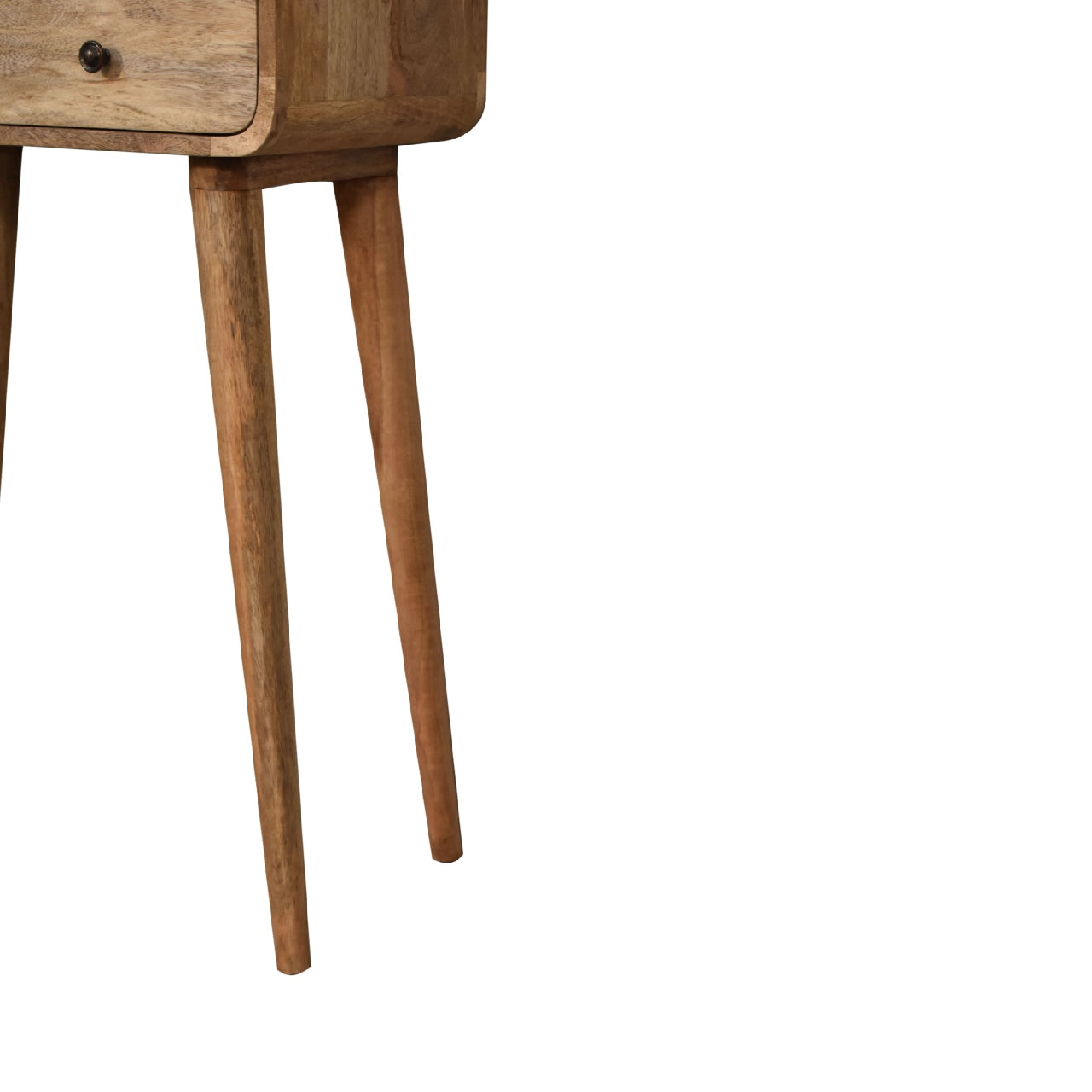 Mini Curved Warm Oak Console Table product view 7 by Eversby Home