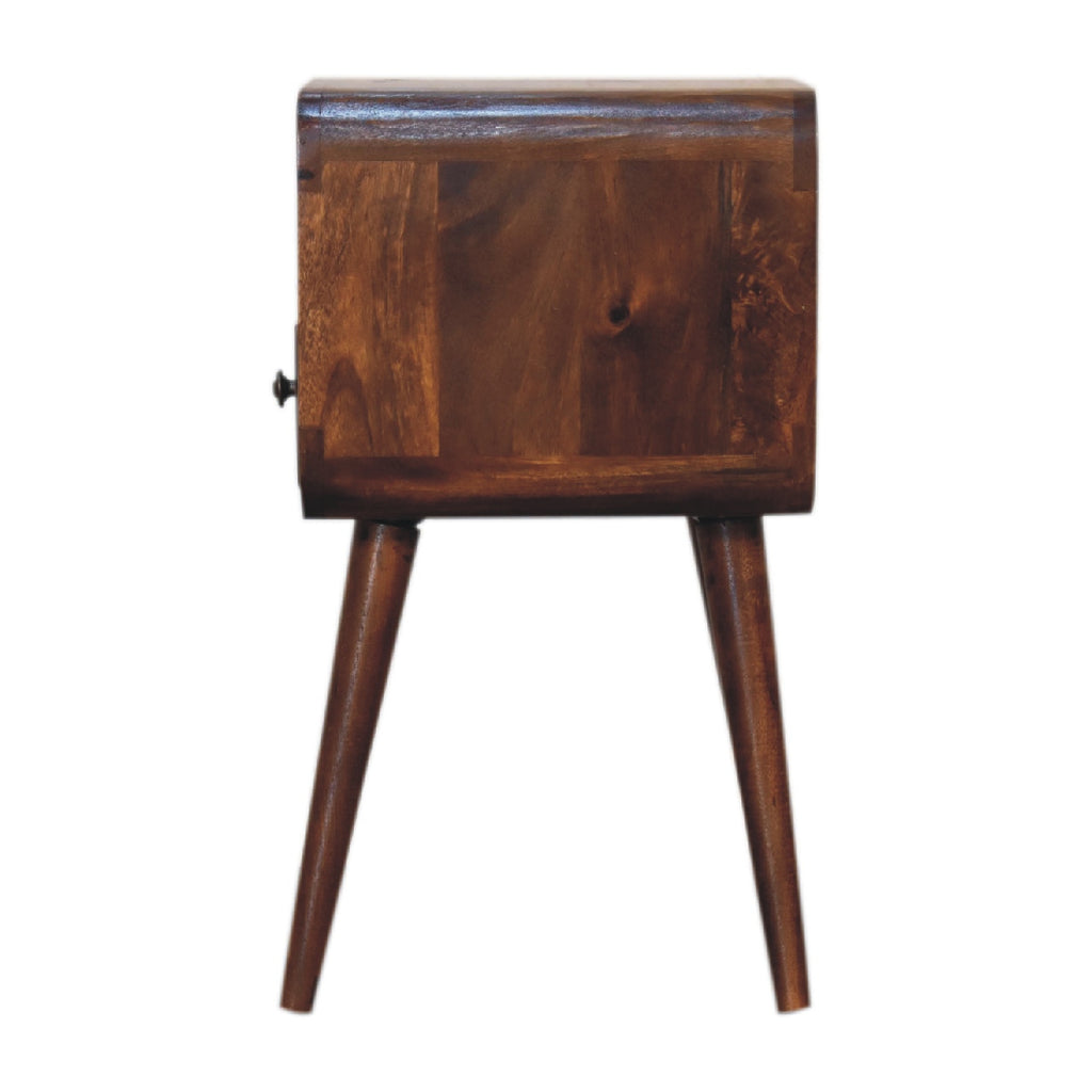 Mini Chestnut Curve Open Bedside Table product view 8 by Eversby Home