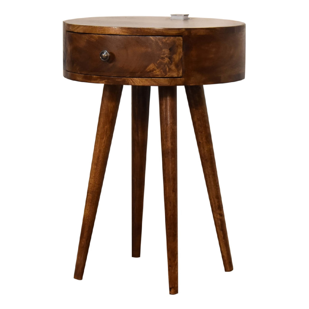 Single Chestnut Bedside Table product view 2 by Eversby Home
