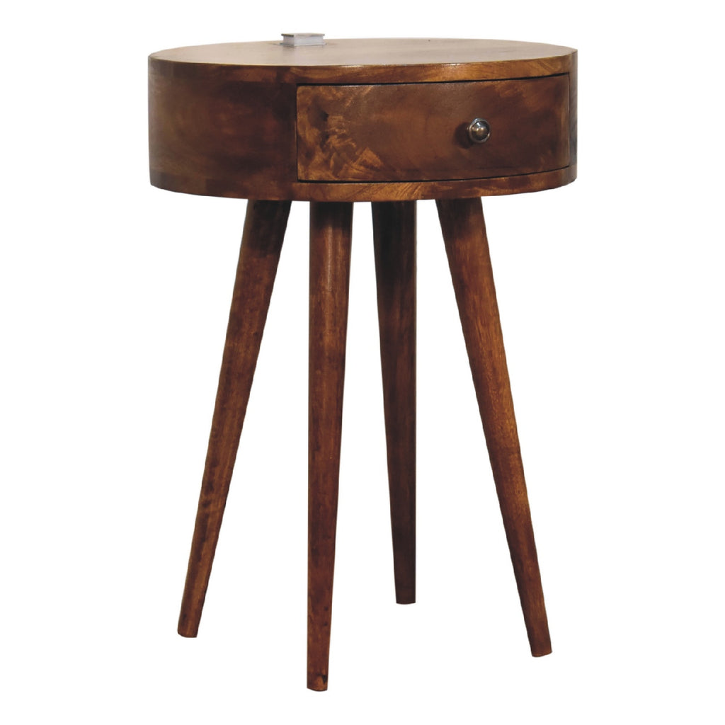 Single Chestnut Bedside Table product view 3 by Eversby Home