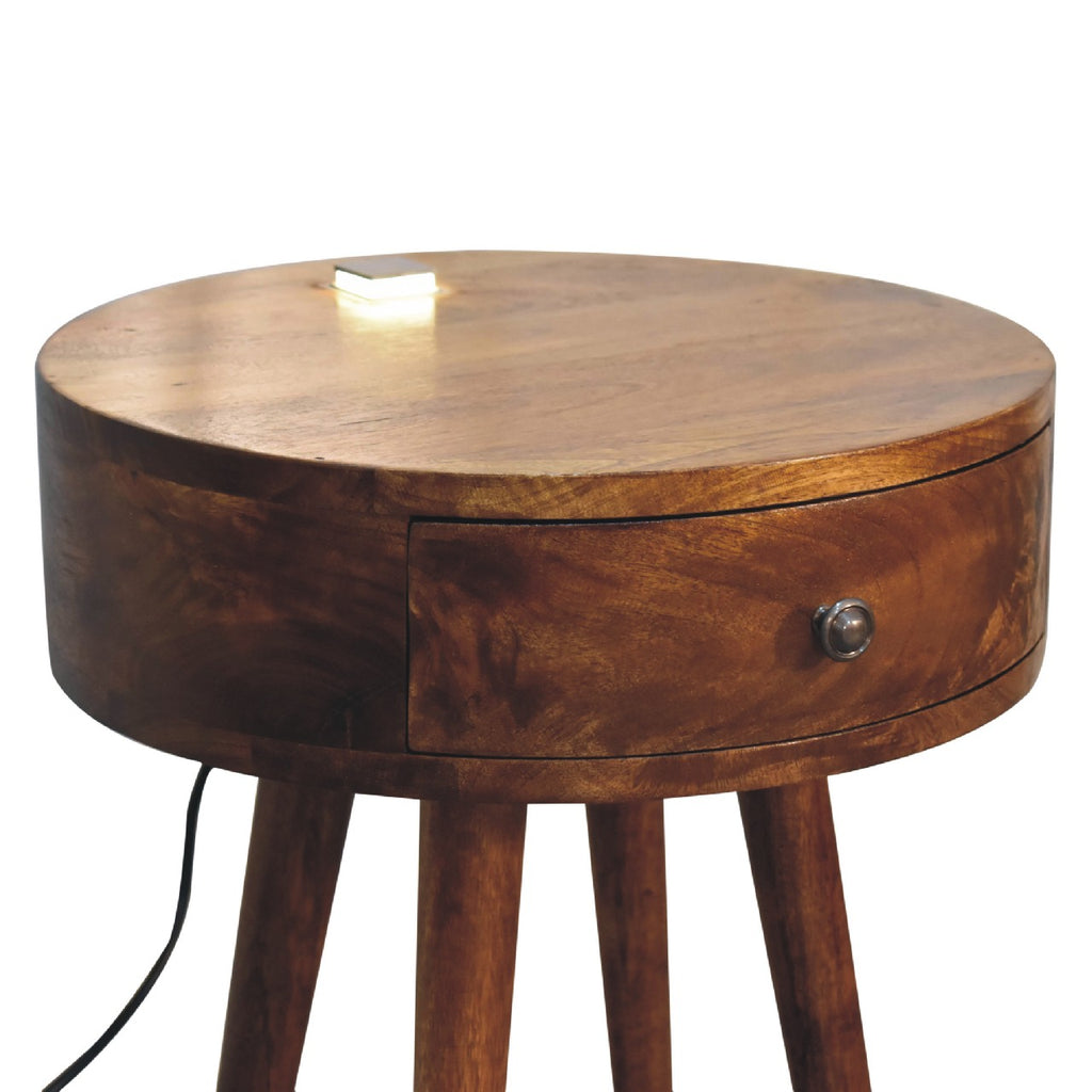 Single Chestnut Bedside Table product view 4 by Eversby Home
