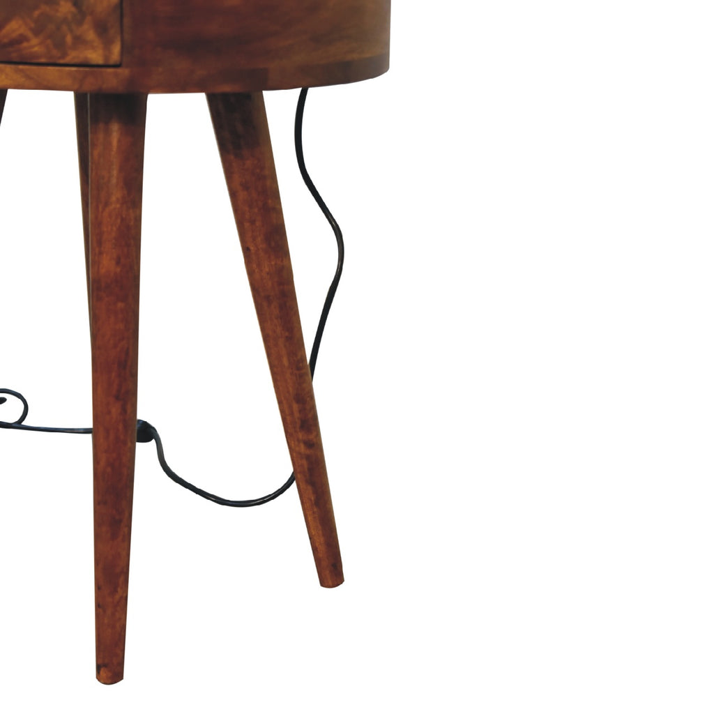 Single Chestnut Bedside Table product view 8 by Eversby Home