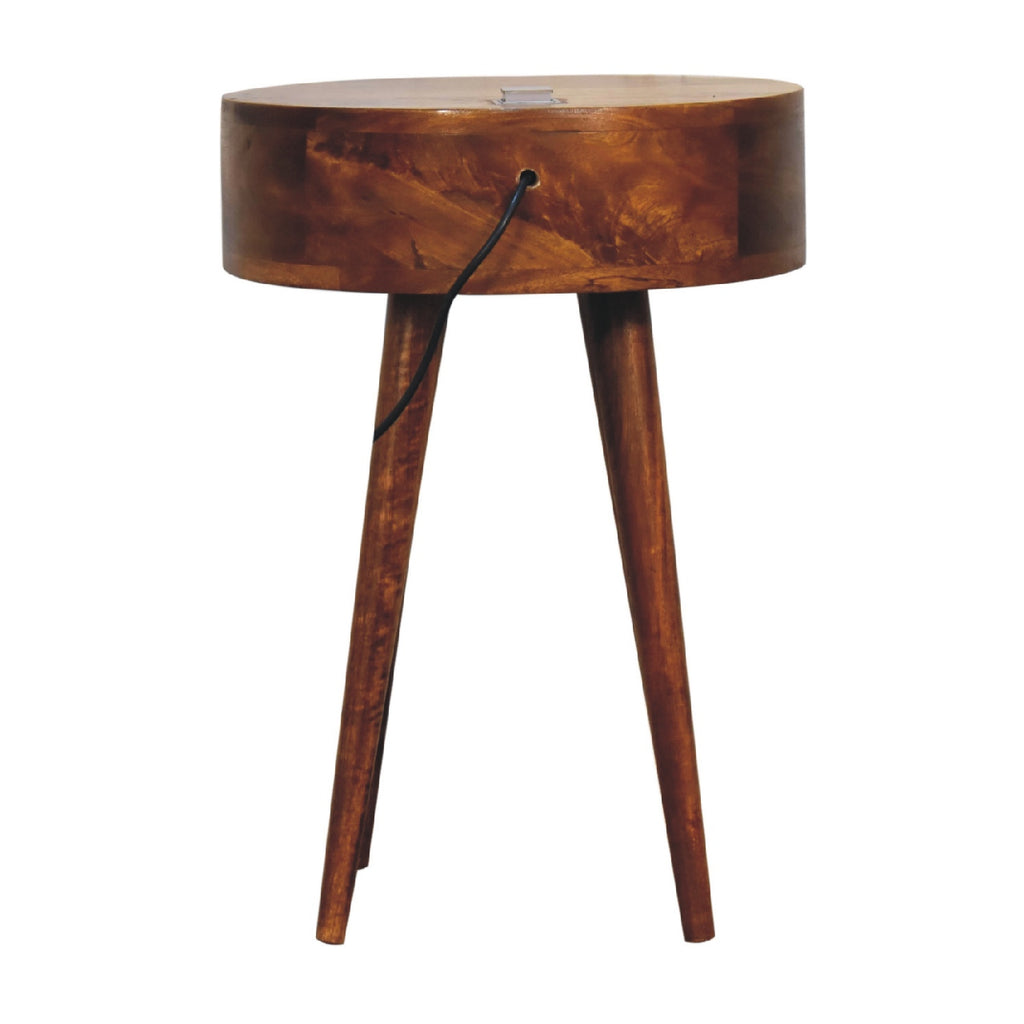Single Chestnut Bedside Table product view 9 by Eversby Home