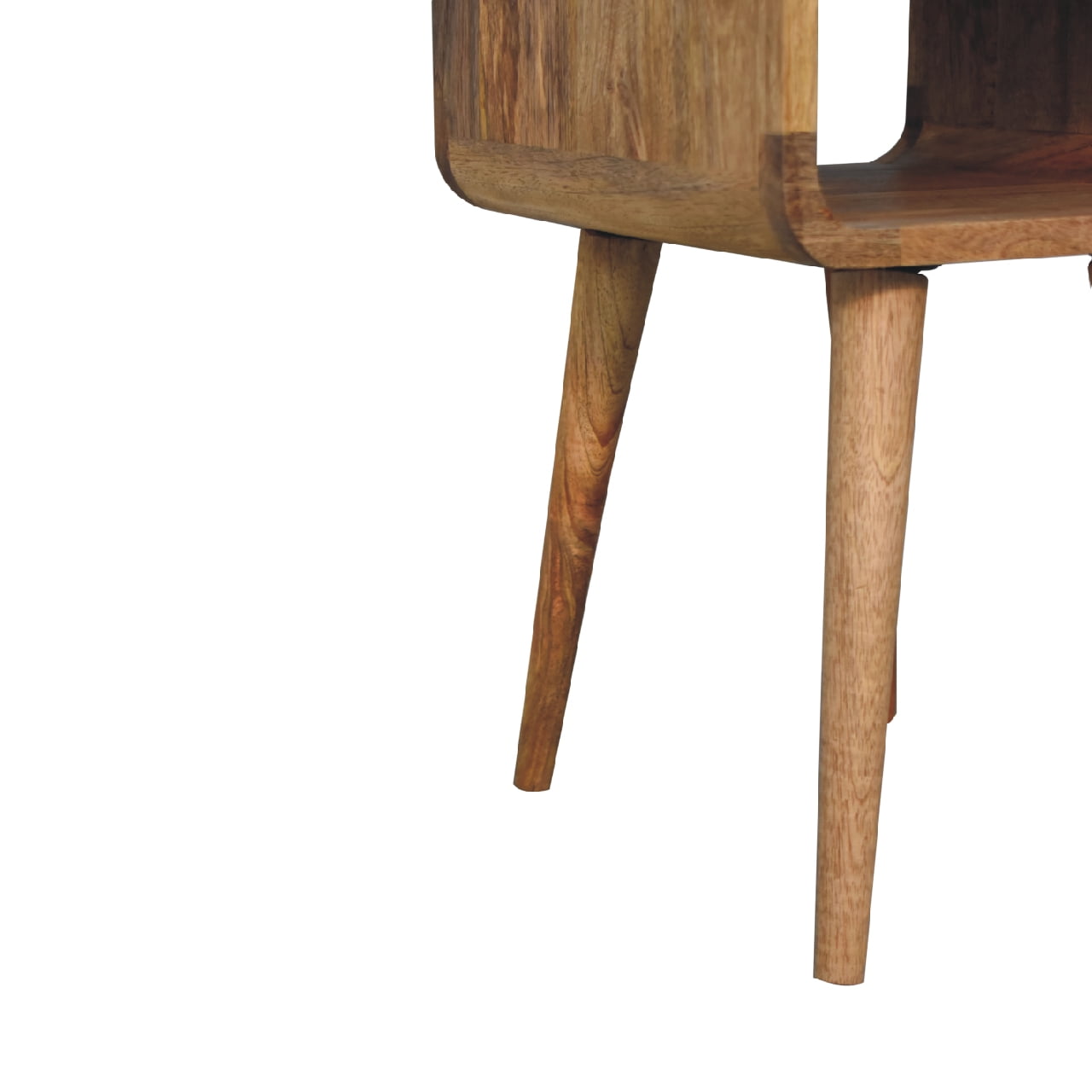 Mini Warm Oak Curve Bedside Table product view 7 by Eversby Home