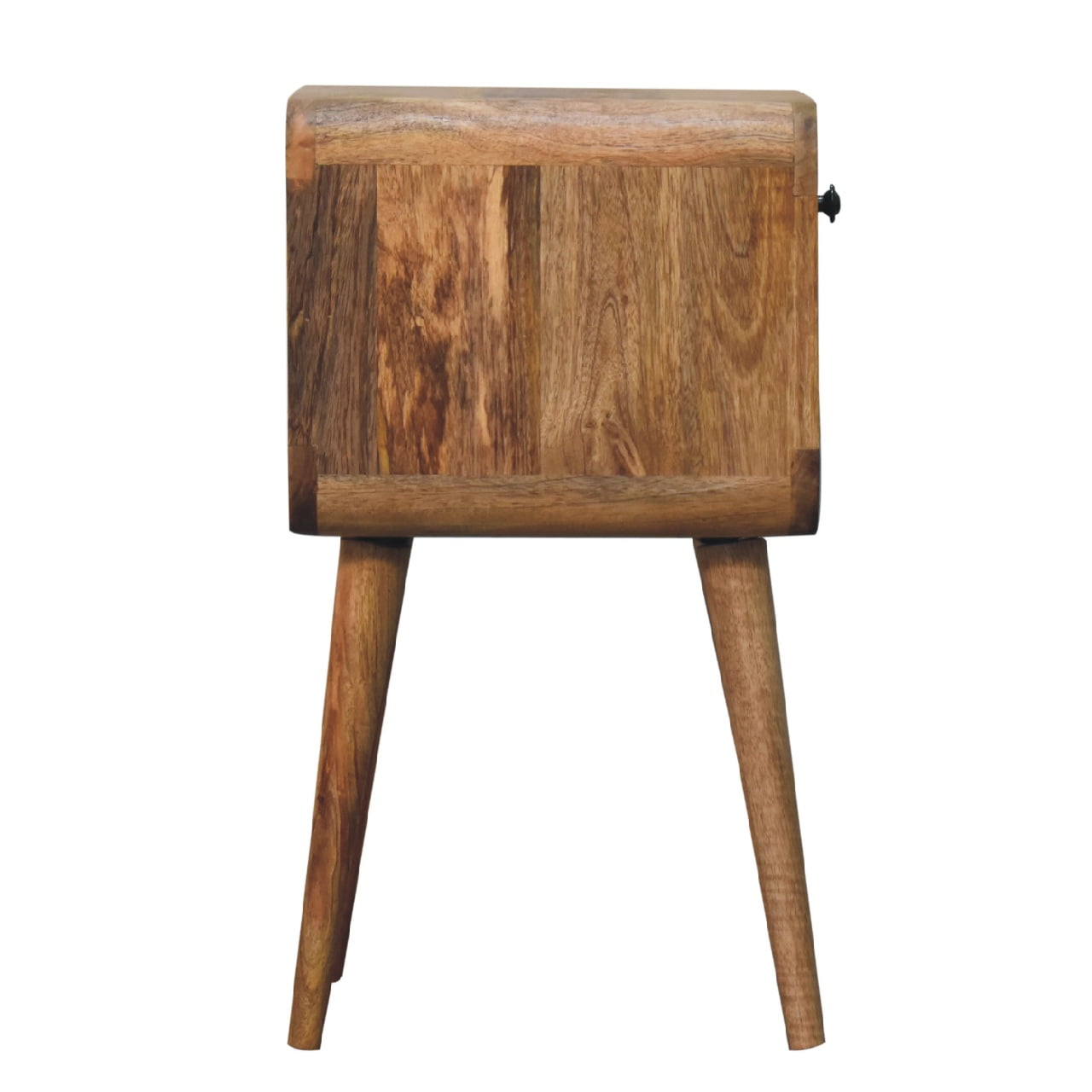 Mini Warm Oak Curve Bedside Table product view 8 by Eversby Home