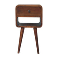 Mini Chestnut Curve Lower Bedside Table product view 1 by Eversby Home