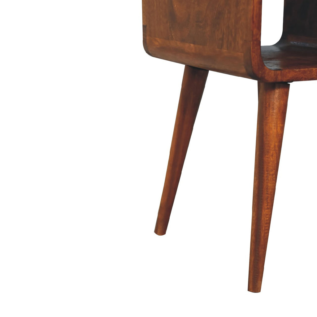 Mini Chestnut Curve Lower Bedside Table product view 7 by Eversby Home