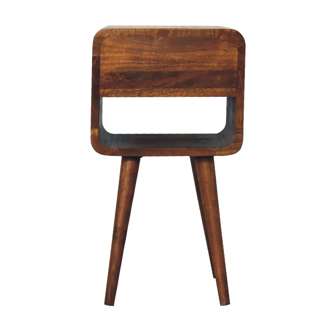 Mini Chestnut Curve Lower Bedside Table product view 9 by Eversby Home
