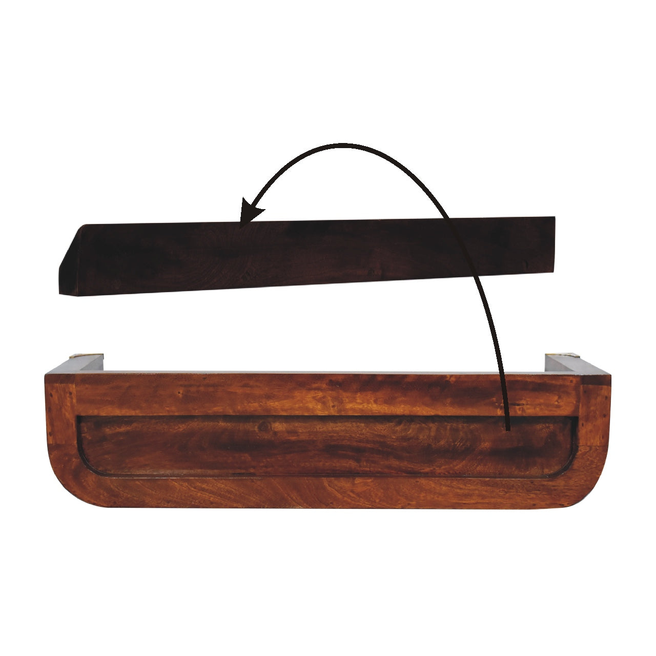 Indira Chestnut Floating Console product view 9 by Eversby Home