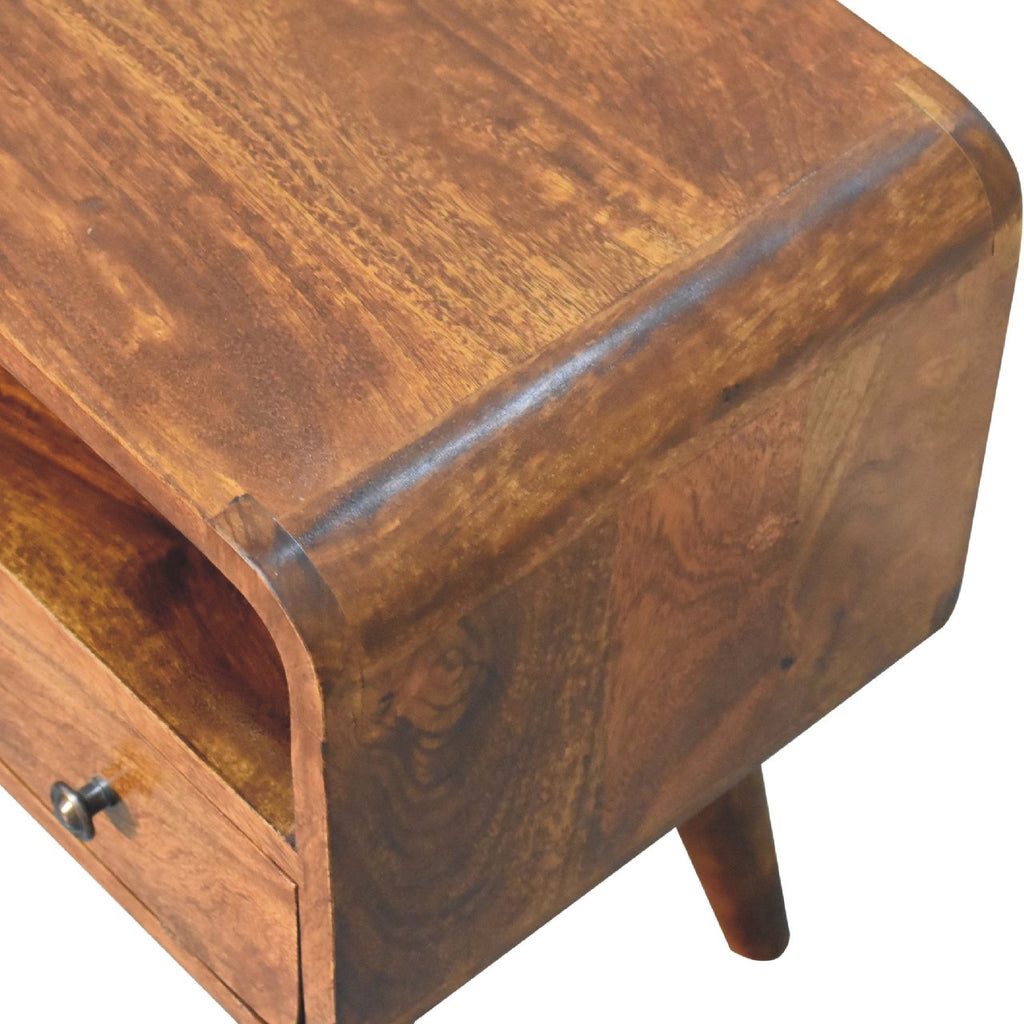 Mini Chestnut Curved Media Unit product view 5 by Eversby Home
