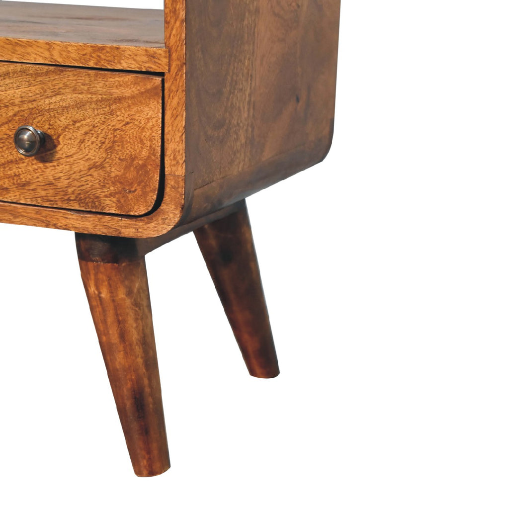 Mini Chestnut Curved Media Unit product view 7 by Eversby Home