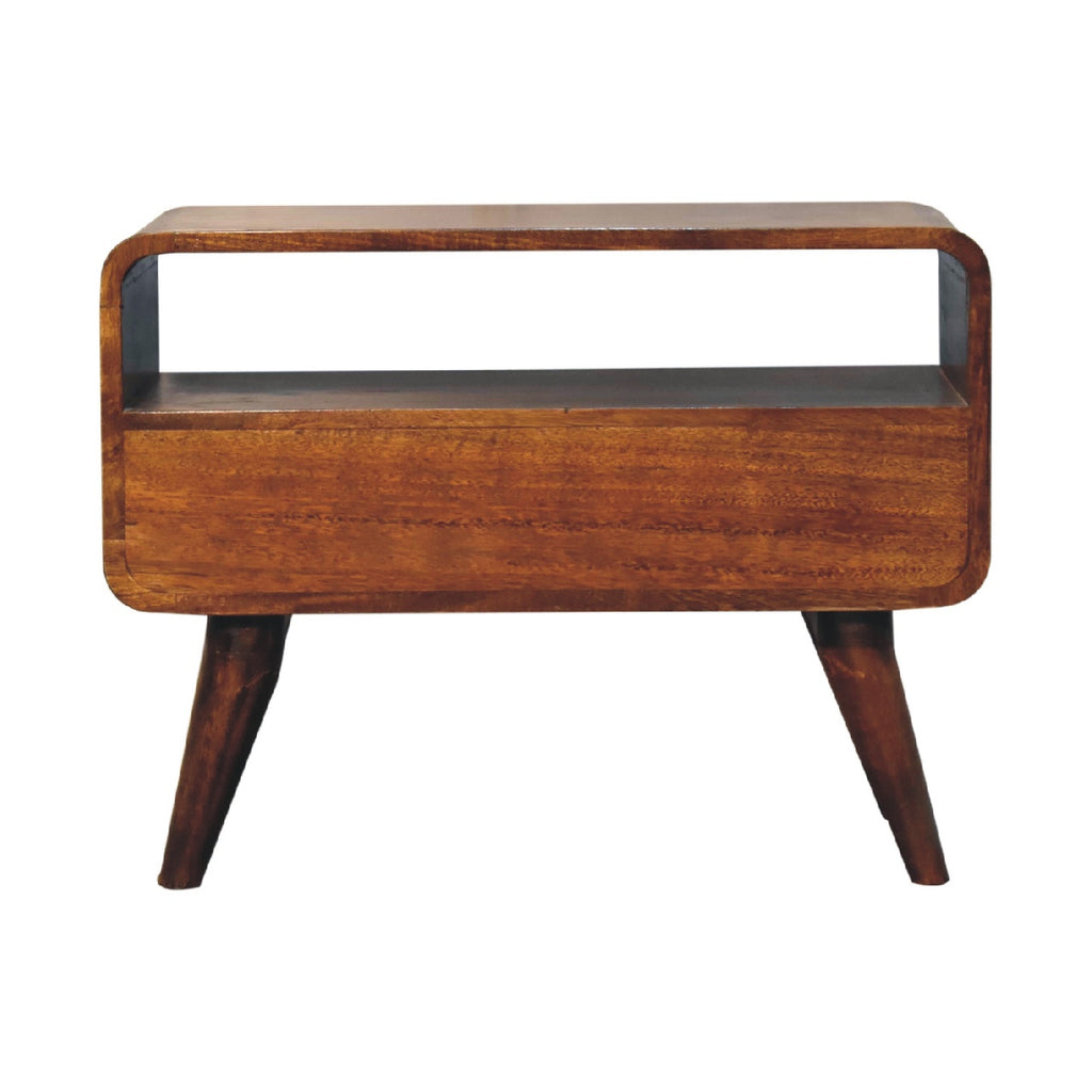 Mini Chestnut Curved Media Unit product view 9 by Eversby Home
