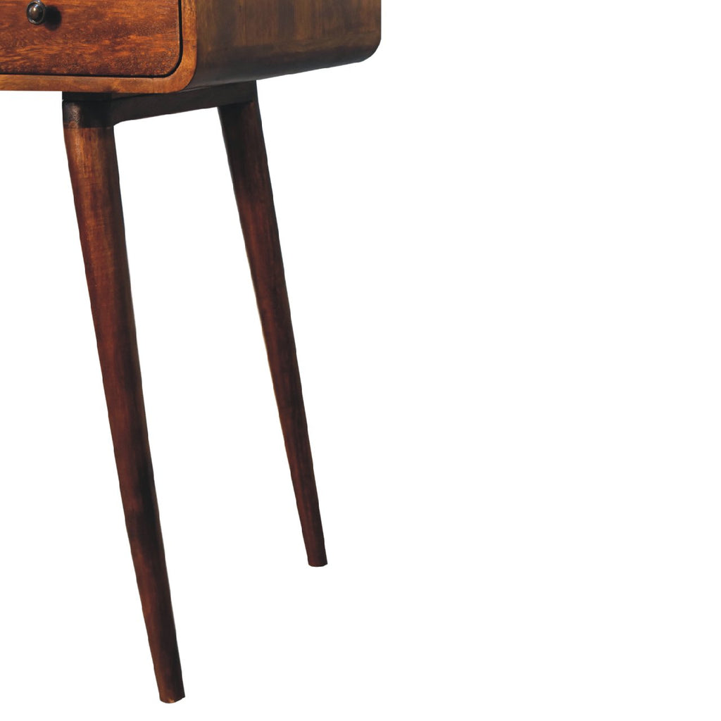 Curved Chestnut Writing Desk product view 7 by Eversby Home