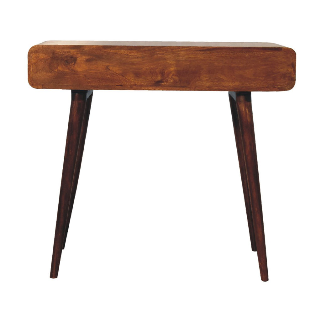 Curved Chestnut Writing Desk product view 9 by Eversby Home