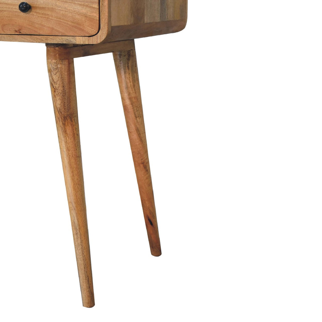 Curved Warm Oak Writing Desk product view 6 by Eversby Home