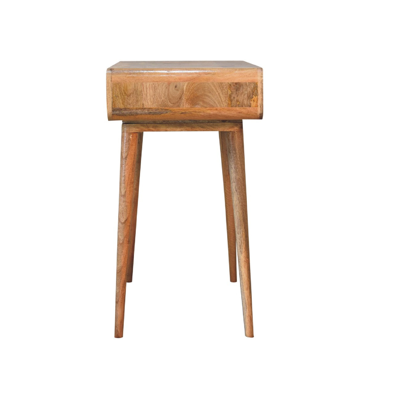 Curved Warm Oak Writing Desk product view 7 by Eversby Home