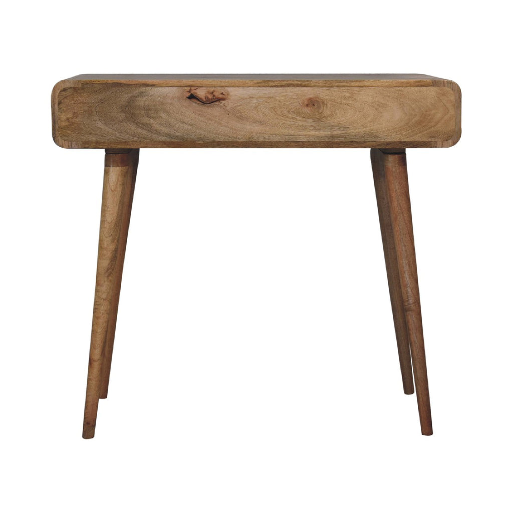Curved Warm Oak Writing Desk product view 8 by Eversby Home