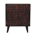 Mini Pineapple Carved Light Walnut Cabinet product view 1 by Eversby Home