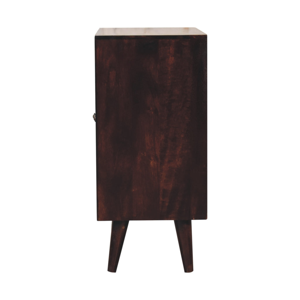 Mini Pineapple Carved Light Walnut Cabinet product view 8 by Eversby Home