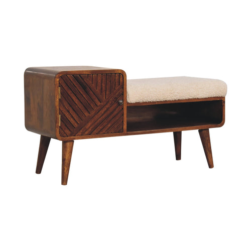 Boucle Chestnut Hallway Bench Table product view 2 by Eversby Home