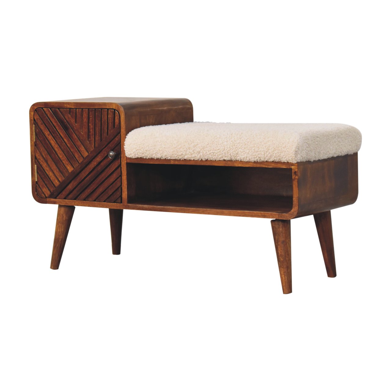 Boucle Chestnut Hallway Bench Table product view 3 by Eversby Home