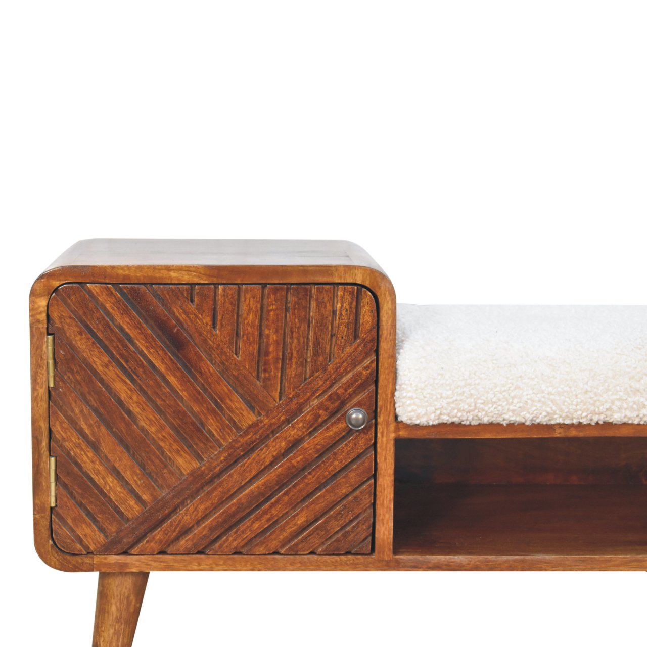 Boucle Chestnut Hallway Bench Table product view 4 by Eversby Home