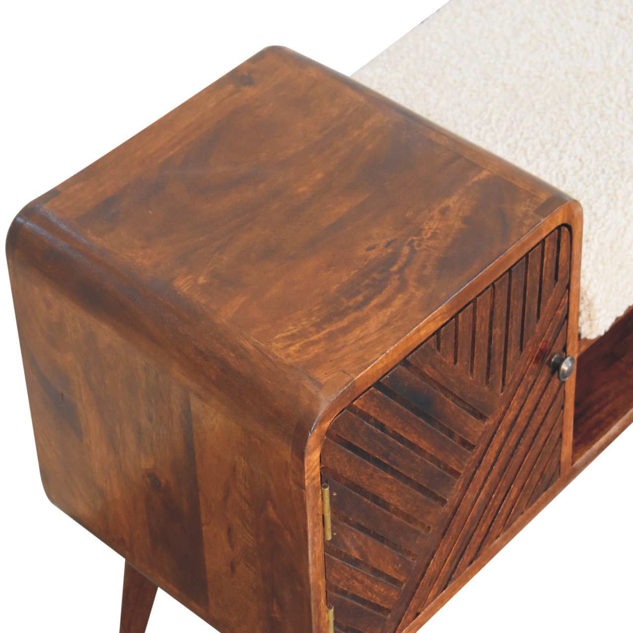 Boucle Chestnut Hallway Bench Table product view 5 by Eversby Home